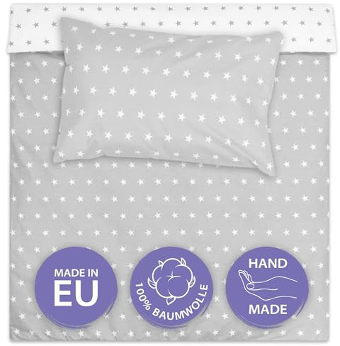 Kinderbettwäsche Baby Bettwäsche 90x120 cm aus Baumwolle - Kinder Set von Duvet Cover 90 x 120 und Kissenbezug 40x60 cm Junge und mädchen babybettwäsche bettbezug für Kleinkind Oeko-Tex