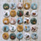 HERZWILD adventskalender zahlen buttons nummer anstecker nadeln weihnachtskalender selber basteln f. Jutesäckchen (weihnachtsmann)