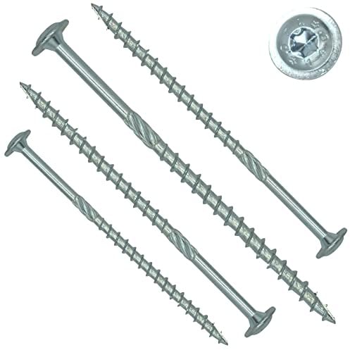 Holzbauschrauben mit Tellerkopf - 8x400 mm - 4 Stück - T40 - kopfverstärkt - Stahl galv. verzinkt - SC-Normteile