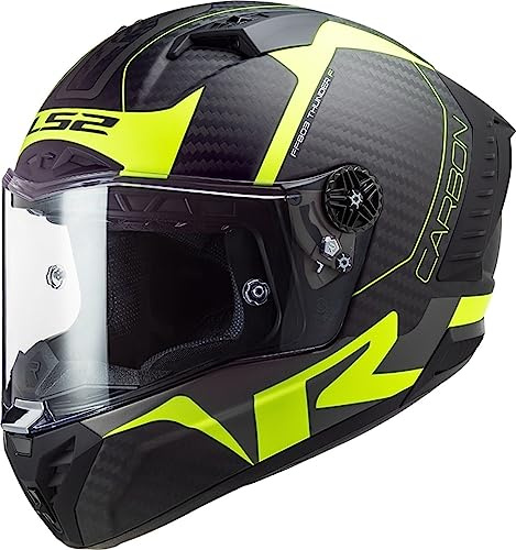 LS2, Integralhelm Motorrad Thunder Carbon Racing Black mat Yellow, XS