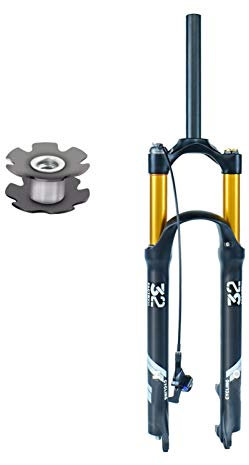 VPPV 26 Pollici Forcella Ammortizzata MTB, 1-1/8 Tubo Dritto Blocco Remoto QR 9mm 120mm di Viaggio Forche 27,5 29 Nero (Colore : Remote Control, Size : 27.5 inch)