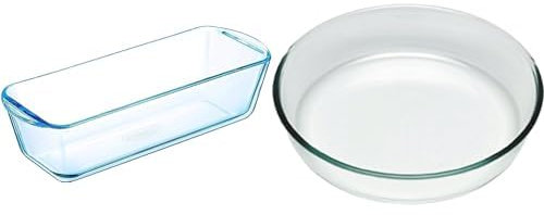 Pyrex - Bake & Enjoy - Moule à Cake en Verre 28 cm & Bake & Enjoy - Moule à Manqué en verre Ø 26 cm