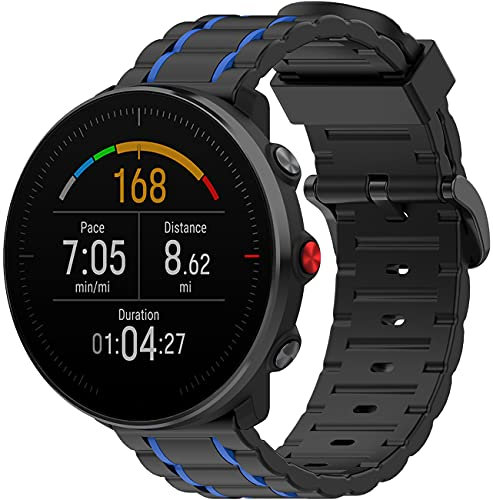 Shieranlee 22mm Kompatibel für Polar grit x Armband,Silikon Uhrenarmbander für Vantage M/M2,Letsfit IW2/Popglory Armband/Blackview BV-X1/BV-SW01/UMIDIGI Uwatch 3S/AGPTEK Armband/COROS Armband