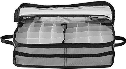 WUHNGD Unterbett Weihnachten Ornament Aufbewahrungsbox mit Trennwänden, Stabiler 600D Oxford Stoff Speichert bis zu 64 Standard Weihnachtsschmuck Große Christbaumschmuck Aufbewahrungsbox