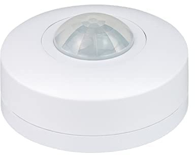 Popp - Interrupteur capteur de mouvement PIR pour surface de plafond réglable Détecteur 360° 6M IP20 intérieur max 3-2000LUX Réglage de temps 10SEC-17MIN, MAX. LED de 1200W (1)