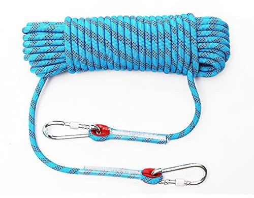 20MM Outdoor Climbing Rope 49ft 66ft 82ft 98ft 131ft 164ft Magnet Fishing Rope Static Rock Rope Escape Rope Ice Fire Rescue Parachute Rope Grappling Hook Rope ( Color : Blue , Size : 20mm x 200m )