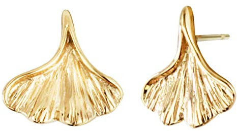 Traveller Ohrstecker - Ginkgo Blatt - Edelstahl vergoldet - 181123