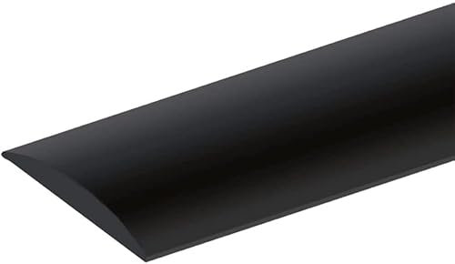 4M Bande de Seuil Barre de Seuil Auto-adhésive PVC Barres de Transition de Seuil Bande de Transition Sol pour Les Espaces Entre les Carreaux, les Sols en Bois, 4cm Noir