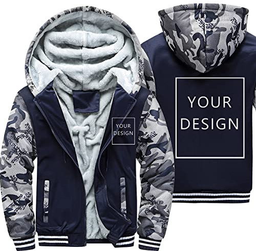 ALRRGPB Individuelle Hoodies für Herren entwerfen Sie Ihr eigenes Bild, personalisiertes Sweatshirt mit durchgehendem Reißverschluss