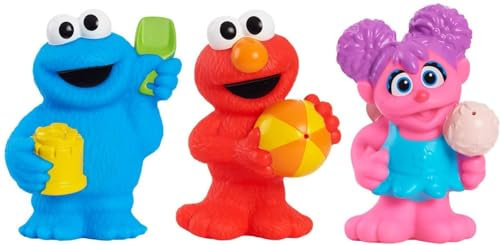 Sesame Street Floating Fun Friends 3-Piece Set Water Squirters Bath and Pool Toys, Officially Licensed Kids Toys for Ages 2 Up by Just Play