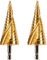 2 Pack - 4mm to 32mm Spiral Flute Step Drill Bits High Speed Steel Titanium Coated, Metric Hex Shank, HSS Tool Set for DIY Plastic Wood Steel Metal Aluminum. Cone Cutter Hole Cutter Drill Bits