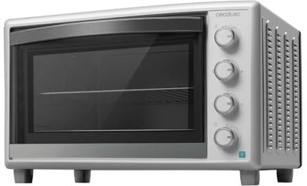 Cecotec Horno Convección de Sobremesa de 60 Litros Bake&Toast 6090 White Gyro. 2200 W, Luz Interior, 12 Funciones, Temperatura hasta 230º, Puerta de doble Cristal, Incluye Rustidor Giratorio