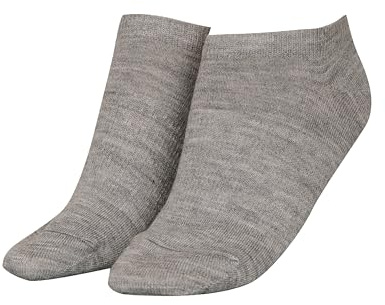 DILLING Women's Wool Sneaker Socks Grey melange 5.5-8