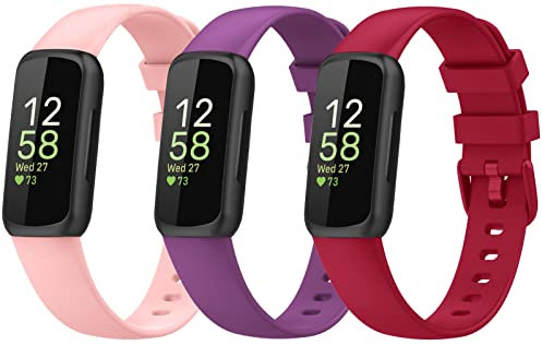 Nigaee 3 Stück Ersatzriemen Kompatibel für Fitbit Inspire 3 Armband, Weich Verstellbare Ersatz-Sport-Armbänder Kompatibel mit Fitbit Inspire 3, Klein Groß