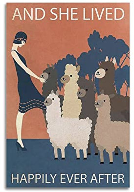 VAIKANHAI And She Lived, Happily Ever After Poster Bild Kunstdruck Leinwand Gemälde Schlafzimmer Ästhetik 20 x 30 cm Unframe Stil