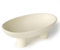 Relexome Obstschale mit fuß,Weiß Cremefarben Matt Obstschalen, Drei-Beinige Keramik Obstkorb,Modern Dekoschale Fruit Bowl,Süßigkeitenschale,26.5*16.5*8.5 cm Ovale Schale Schlüsselschale Küchentheke