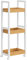SONGMICS Chariot de Salle de Bain, Étagère Mince de Salle de Bains, Chariot de Rangement à 3 Niveaux sur roulettes, Bambou, Gain de Place, 20 x 30 x 80 cm, Blanc et Couleur Boisée BCB083N02