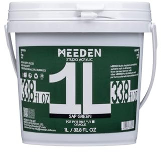 MEEDEN Vert Peinture Acrylique: 1L Epais Brillant Non Toxique Acrylique Peintures pour Toile, Papier, Roche, Bois - Sap Green