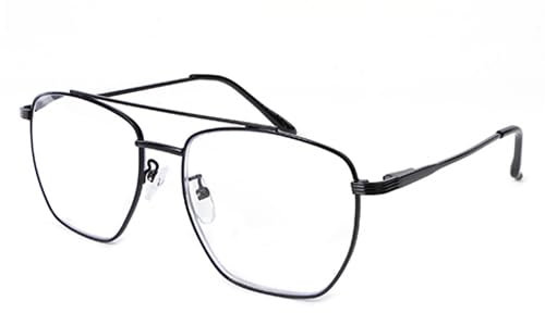 tide Optical BlauLicht blockiert Computer Lesebrille aus Metall, Metallgestell Nerd Platz Augenschutz Video Eyeglasses Anti Blendung Damen Herren (Schwarz，+1.5)