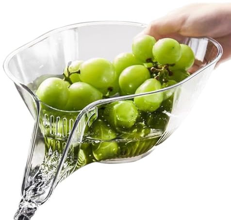 Amesor 1/2 Pezzi Cestino di Drenaggio Multifunzionale - Ciotola Drenante con Beccuccio | Cestello di Scarico per Lavello da Cucina dal Design Unico, Filtro sopra Lavello per Frutta E Verdura