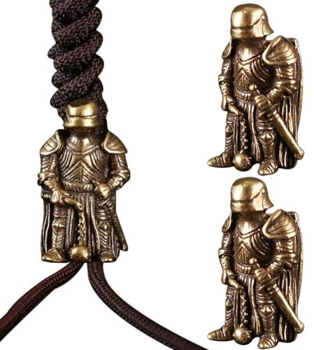 2 Pcs Brass Antique Lanyard Bead Paracord Beads Keychain Tool Knife Beads Diy Necklace Backpack Pendant Accessories