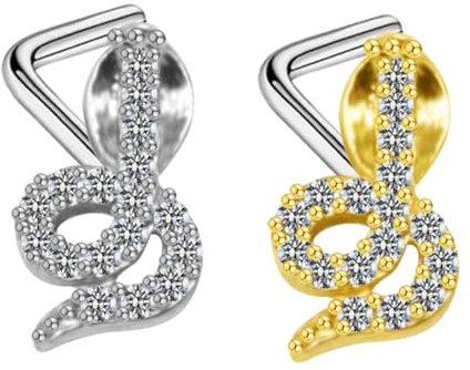 ABOOFAN 2 Pièces Goujon De Nez De Serpent Anneau De Nez Septum Piercing à La Lèvre Anneaux De Nez De Septum Pour Les Femmes Pince-nez Inde Manquer Européen Et Américain Acier Inoxydable