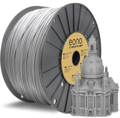 Eono PLA Plus Filament 1,75 mm, PLA Pro 3D Drucker Filament, PLA+ Filament 6,6 LBS (3 kg), Maßgenauigkeit +/- 0,04 mm für FDM Drucker, Grau
