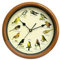 perfk Singende Vogel-Wanduhr, dekorative Uhr, 25,4 cm, Ornamente, leise, kreative Wandbehang-Uhr, Dekor für Schlafzimmer, Wohnzimmer