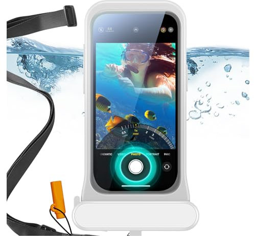 ESR wasserdichte Handyhülle für iPhone 15/14/13, Berührungsempfindlichkeit unter Wasser, schwimmende wasserfeste IPX8 Handyhülle mit Trageband, Unterwasser Handyhülle, Klar