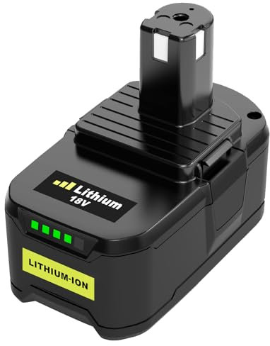 Ibanti P108 18V 5,5Ah Remplacement pour Ryobi Batterie RB18L50 RB18L40 RB18L25 RB18L15 RB18L13 P108 P107 P122 P104 P105 P102 P103 avec Indicateur LED (Noir Vert)