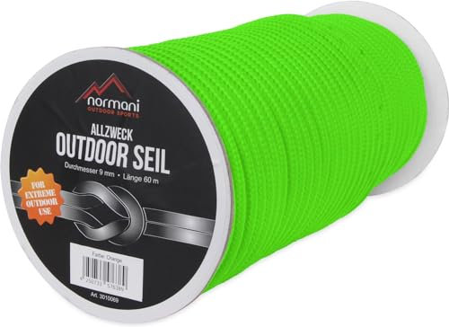 normani Allzweck-Outdoor-Seil, 9 mm x 60 Meter Farbe Grün