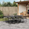 Homgoday 9-TLG. Garten-Essgruppe mit Kissen Gartenmöbel Set Gartentisch mit Stühle Sitzgruppe Gartengarnitur Tisch Stühle Essgruppe Terrassenmöbel Balkonmöbel Schwarz Poly Rattan