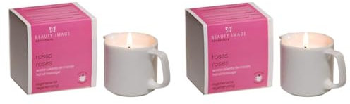 Beauty Image Rosehip Hot Oil Body Massage Candle (Pack of 2)