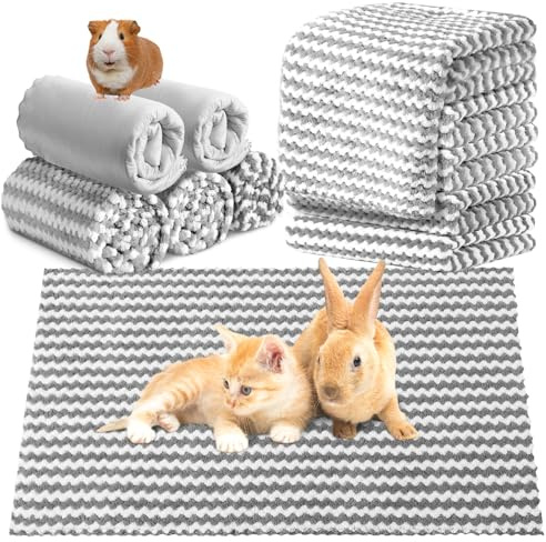 Hahafelt Lot de 5 couvertures en polaire pour cochon d'Inde, gris, 45,7 x 61 cm