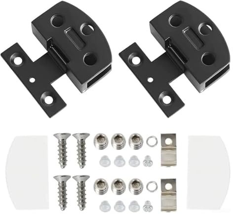Schrankscharnier, Vitrinenscharnier, sicheres Scharnier for Glastüren, langlebige Möbelbeschläge (schwarz)(Black)