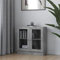 Willood Vitrinenschrank Bücherschrank Aktenschrank Büroschrank Vitrine Schrank Bücherregal Sideboard Betongrau 82,5x30,5x80 cm Holzwerkstoff