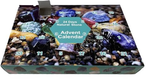 Hochwertiger 24-teiliger Erz-Weihnachts-Adventskalender, Heilbox-Kollektionen mit J3A7-G-Stein, für Kinder, Geschenk, Rock Universal