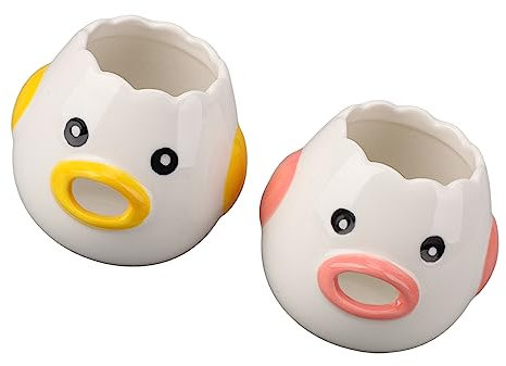 Eiertrenner für Rohe Eier, Eigelb-Trenner, Eiertrenner mit Sägezahn-Design, Keramik-Hühner-Eigelb-Trenner für Freunde, Familienmitglieder, Kollegen