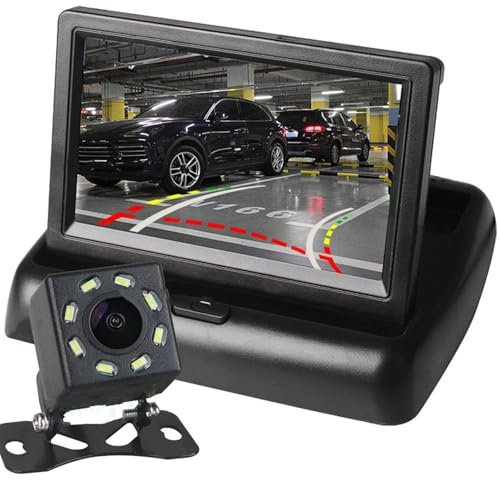 Backup Kamera 4,3-Zoll-LCD-Auto-Faltbarer Monitor Dynamisches Rückfahrkamera-Parküberwachungssystem Rückansicht Kamera