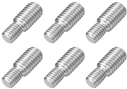 sourcing map Lot de 6 vis filetées à double extrémité M8 x 10 mm vers M10 x 15 mm, adaptateur réducteur de filetage en acier inoxydable 304 pour fixation de meubles et machines