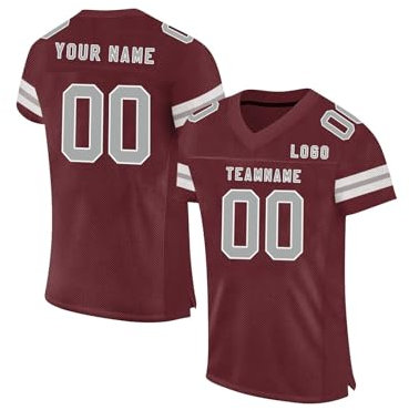 Individuelle Football Jersey Custom American-Football-Trikot für Männer Damen Kinder Fußballtrikots mit Teamname Namen Nummer & Logo Personalisierte Herren-Sporthemden Schnelltrocknend T-Shirt