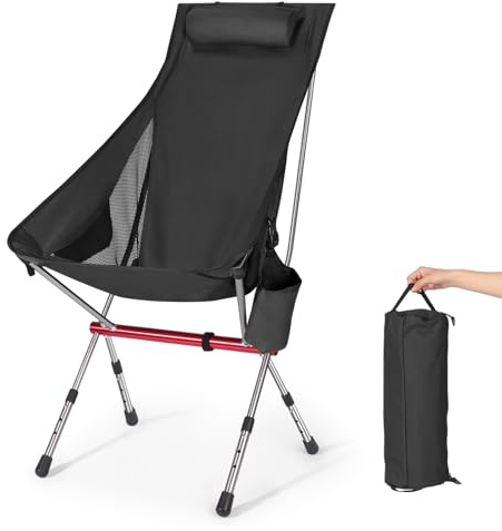 jianyana Campingstühle, Leichter Campingstuhl Faltbar Angelstuhl Campingstuhl Höhenverstellbare Sitzfläche Camping Stuhl Tragbar Seitentasche für Outdoor, Angeln, Strand, Garten, 150kg Tragkraft