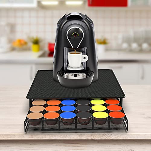 VIIROUD Tiroir à Capsule de Café, Tiroir de Rangement pour Capsules Nespresso - Support de tiroir de Rangement de café pour Dolce Gusto - 36 Capsule Capacité- 36 PCS-Noir-39*35*7.5cm