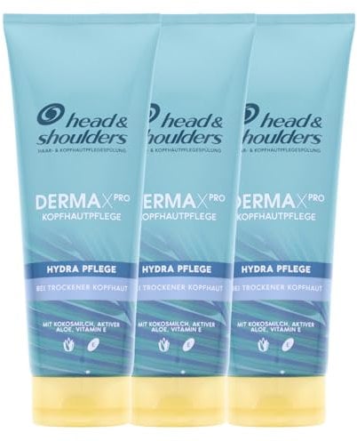3 x Head & Shoulders DERMAXPRO Hydra Kopfhautpflege Spülung mit Aloe je 220ml