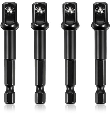 4 Pack 3/8 to 1/4 Socket Adapter Set, 3/8 Impact Driver Socket Adapter Compatible with Power Tools Manual Impact Wrench Adapters