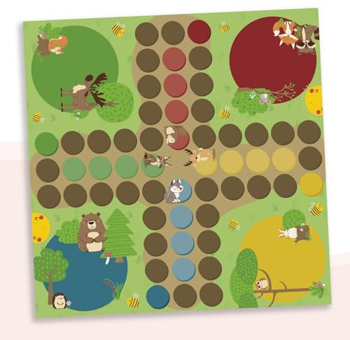 yabaduu Möbelaufkleber kompatibel mit Ikea Lacktisch 53x53 cm Spielfolie Aufkleber Folie für Kinder Spieltisch Design Kinderzimmer Spielzimmer Möbeltattoo YX012 (02 Waldtierspiel)