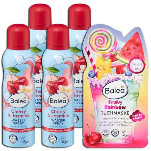 5er Set: 4 x Bodyspray Cherry & Jasmine, 150 ml + Tuchmaske