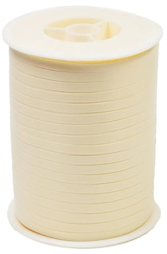 Creativery Geschenkband Ringelband 5mm x 500m wasserfest - 30 FARBEN in 5/10/19/31/50mm - Dekoband aus Kunststoff - Polyband zum Anbinden von Luftballons - Schleifenband zum Basteln - Creme