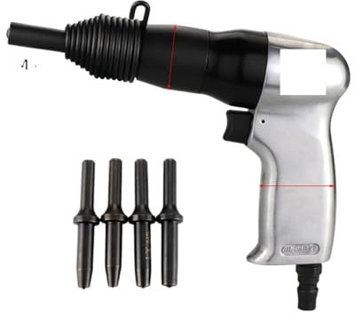 Nagler, Pneumatic Rivet Gun Air Hammer Metal Handle Nailing Machine Fixed Semi-Hollow Rivet Heads Professional Tool(150s n 5 hollow rods)