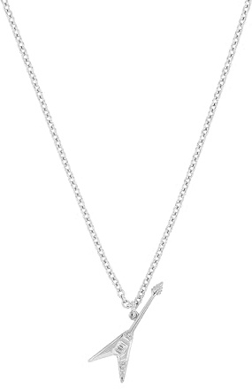 Amor Scorpions by Kette mit Anhänger 925 Sterling Silber Unisex Damen Herren Halsschmuck, 45+5 cm, Silber, Gitarre, Kommt in Schmuck Geschenk Box, 2040528